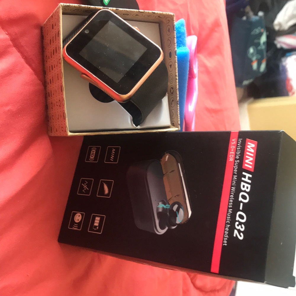 New smart watch &  mini wireless  music headset